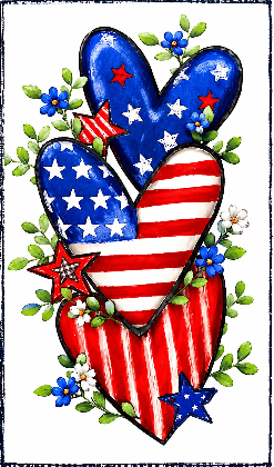 RED, WHITE & BLUE HEARTS SIP & PAINT!