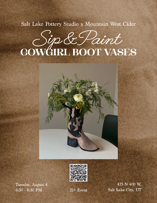 Sip & Paint Boot Vases with Salt Lake Pottery
