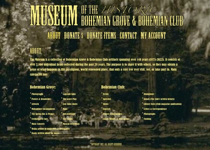 NEW MUSEUM LAUNCH (Museum of the Historic Bohemian Grove & Bohemian Club) -  Pharos-Tribune Calendar
