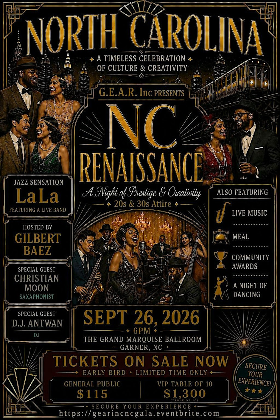 G.E.A.R.  Inc. Presents: The N.C. Renaissance Fundraiser Gala