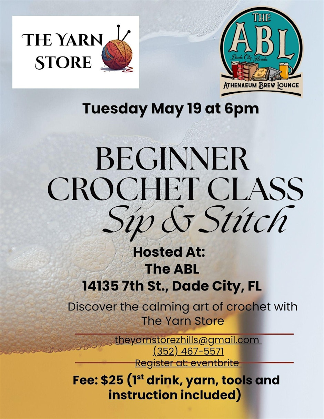 Monthly Sip & Stitch & Beginner Crochet Class