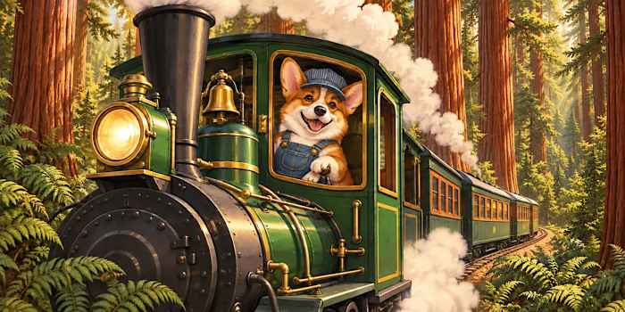 Corgi Train Adventure: Redwoods at Roaring Camp
