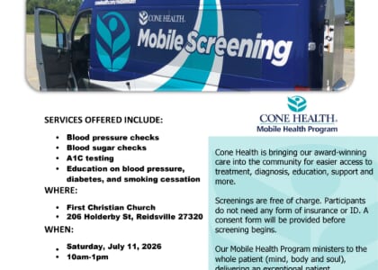 Free Mobile Health Unit Screening