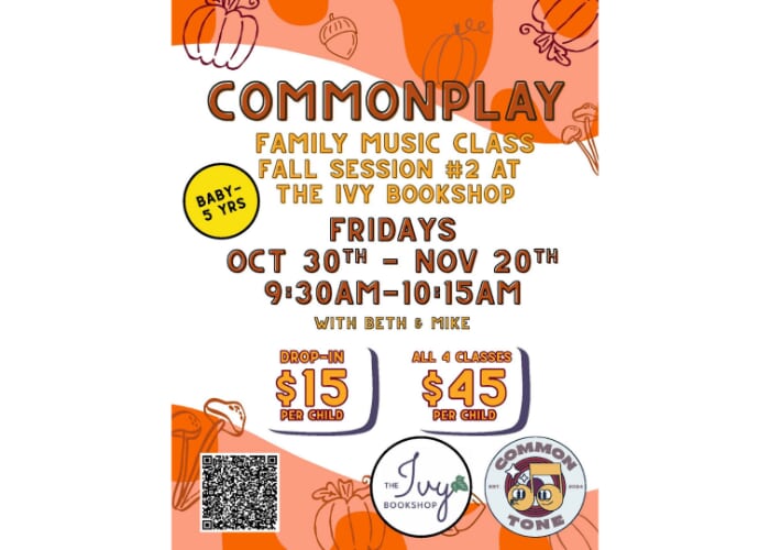 Common Tone Kids' Music at The Ivy Bookshop: Fall Mini Music Session #2