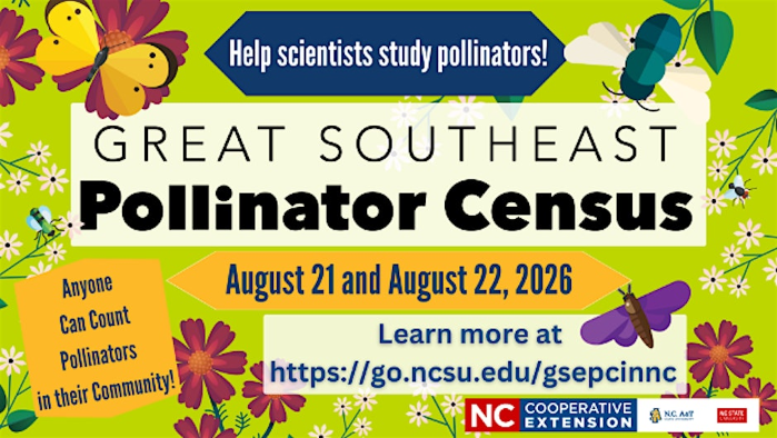Poster for Great Pollinator Census in The Learning Garden
