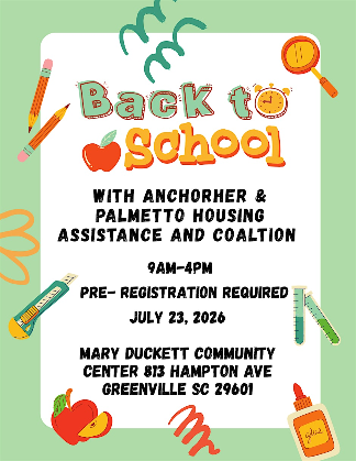 Back to school with AnchorHer and Palmetto Housing and Coalition