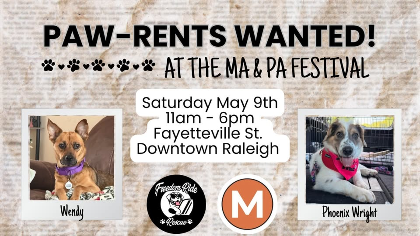 Paw-Rents Wanted at the Ma & Pa Festival