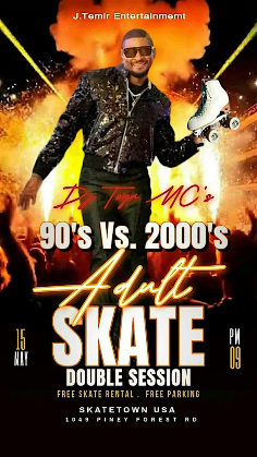 DJ Toya MC's 90's vs. 2000's Adult Skate