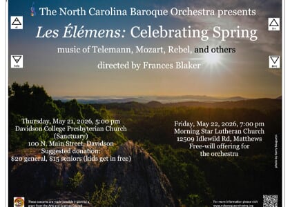 North Carolina Baroque Orchestra Concert "Les Élémens: Celebrating Spring"