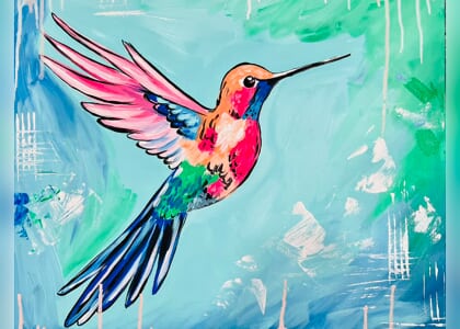 Guided Acrylic Painting - Hummingbird Haven