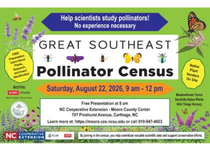 Great Southeast Pollinator Census at the Moore County Agricultural Center