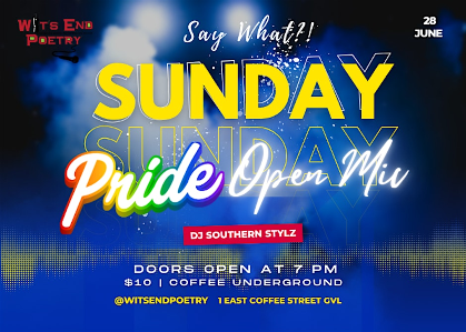 Say What?! Pride Celebration Open Mic at Coffee Underground