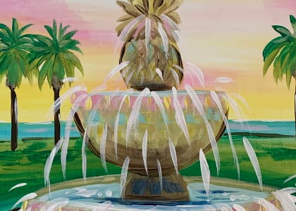 Paint & Sip Event @ West Ashley Nutrition: Pineapple Fountain