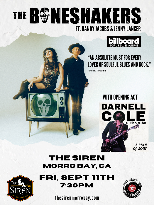 Award winning blues, rock and soul! The Bone Shakers w/Darnell Cole & The Vibe